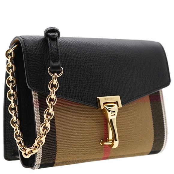 Burberry Handbags - Burberry Baby Macken Crossbody Derby House Check Black Leather New